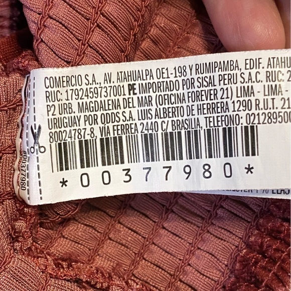 Forever 21 Velour Crop Boho Top, Size S, Burgundy - Picture 7 of 10